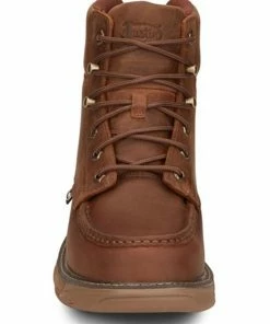 Justin Men's Rush Waterproof 6" Lace Up Nano Non-Comp Wedge Work Boots - Moc Toe  -Justin Shop 2000359251 200 P4
