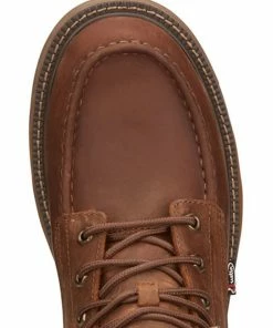 Justin Men's Rush Waterproof 6" Lace Up Nano Non-Comp Wedge Work Boots - Moc Toe  -Justin Shop 2000359251 200 P6