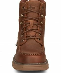 Justin Men's Rush Waterproof 6" Lace Up Nano Comp Wedge Work Boots - Moc Toe  -Justin Shop 2000359254 200 P4