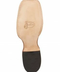 Justin Women's Hayes Jewel Blue & Tan Cowhide Leather Western Boots - Wide Square Toe  -Justin Shop 2000359261 280 P7