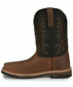 Justin Men's Stampede Bolt Soft Pull-On Western Work Boots - Square Toe 11 Justin Men's Stampede Bolt Soft Pull-On Western Work Boots - Square Toe -Justin Shop 2000359659 202 P3