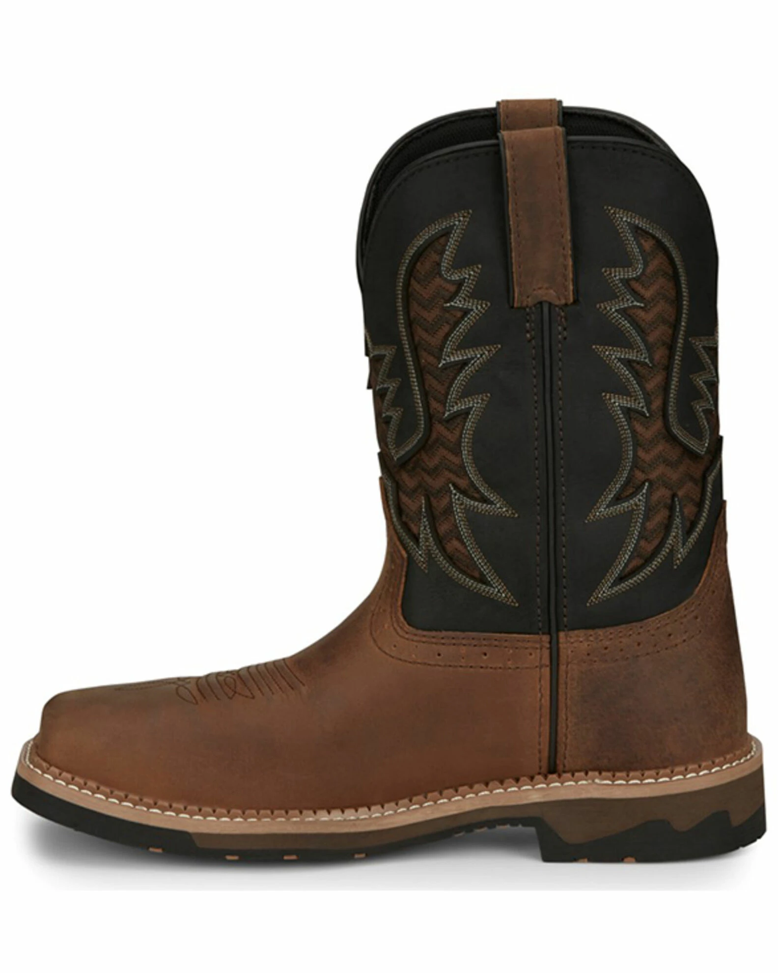 Justin Men's Stampede Bolt Soft Pull-On Western Work Boots - Square Toe 5 Justin Men's Stampede Bolt Soft Pull-On Western Work Boots - Square Toe - Image 3