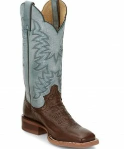 Justin Women's Ralston Exotic Smooth Ostrich Skin Western Boots - Square Toe