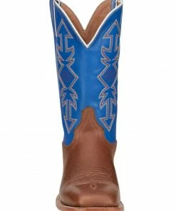 Justin Men's Tan Dayne Punchy Buckskin Leather Western Boot - Square Toe  -Justin Shop 2000361412 400 P4