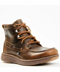 Justin Men's Hazer Brown Casual Lace-Up Lacer Shoe - Moc Toe 