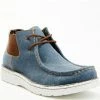 Justin Men's Hazer Denim Casual Lace-Up Hudson Shoes - Moc Toe Blue -Justin Shop 2000361417 400 P1