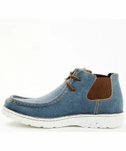 Justin Men's Hazer Denim Casual Lace-Up Hudson Shoes - Moc Toe Blue -Justin Shop 2000361417 400 P3