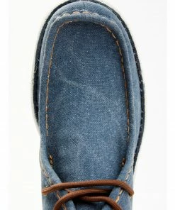 Justin Men's Hazer Denim Casual Lace-Up Hudson Shoes - Moc Toe Blue -Justin Shop 2000361417 400 P6