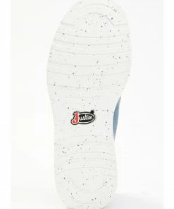 Justin Men's Hazer Denim Casual Lace-Up Hudson Shoes - Moc Toe Blue -Justin Shop 2000361417 400 P7