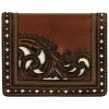 Justin Men's Brown Front Pocket Tooled Wallet -Justin Shop 2000363692 200 P1