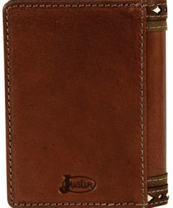 Justin Men's Brown Front Pocket Tooled Wallet -Justin Shop 2000363692 200 P3