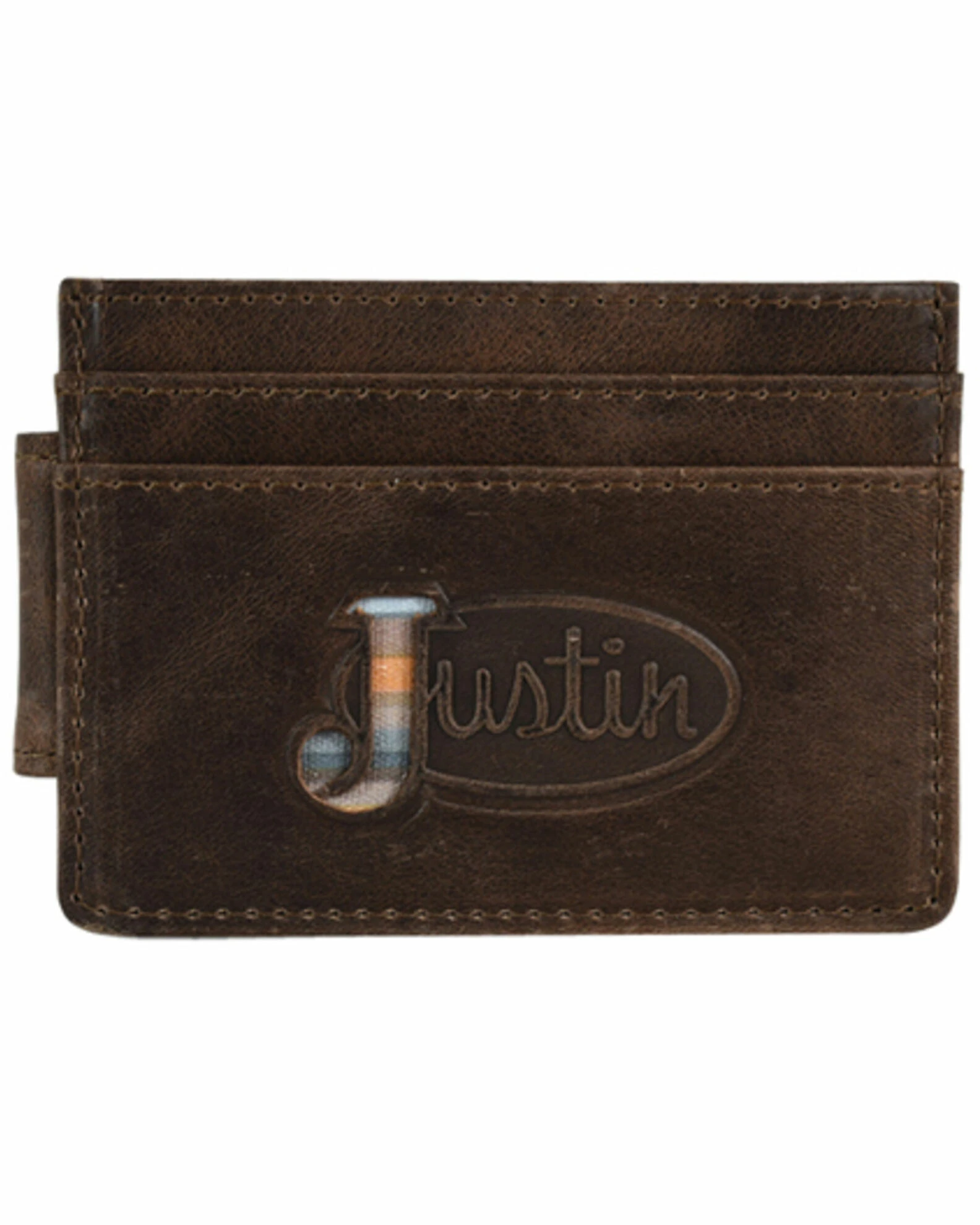 Justin Men's Brown Serape Logo Card Wallet 3 Justin Men's Brown Serape Logo Card Wallet