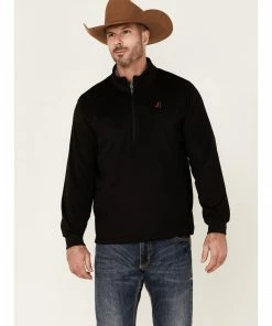 Justin Men's Heather Black Nashville 1/4 Zip Fleece Pullover 