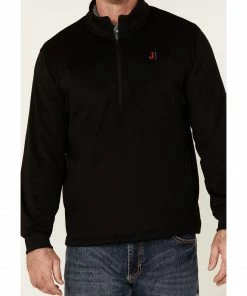 Justin Men's Heather Black Nashville 1/4 Zip Fleece Pullover  -Justin Shop 2000363827 001 P3