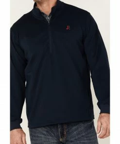 Justin Wohali Men's Nashville Quarter Zip Fleece Hooded Sweatshirt Navy -Justin Shop 2000363828 410 P3