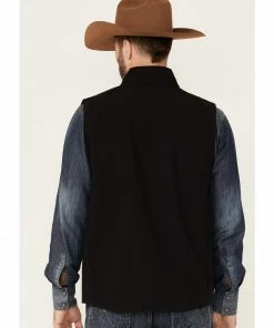 Justin Men's Solid Black Austin Zip-Front Fleece Vest  -Justin Shop 2000363829 001 P4