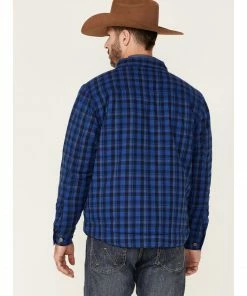 Justin Men's Navy Jackson Plaid Long Sleeve Snap Shirt Jacket 10 Justin Men's Navy Jackson Plaid Long Sleeve Snap Shirt Jacket -Justin Shop 2000363834 410 P4