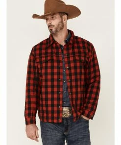Justin Men's Red Buffalo Jackson Plaid Long Sleeve Snap Shirt Jacket 11 Justin Men's Red Buffalo Jackson Plaid Long Sleeve Snap Shirt Jacket -Justin Shop 2000363835 600 P1 1