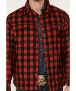 Justin Men's Red Buffalo Jackson Plaid Long Sleeve Snap Shirt Jacket 9 Justin Men's Red Buffalo Jackson Plaid Long Sleeve Snap Shirt Jacket -Justin Shop 2000363835 600 P3