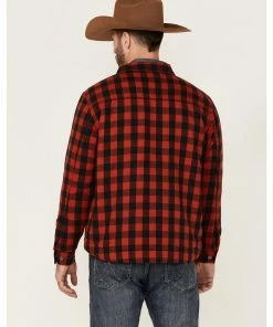 Justin Men's Red Buffalo Jackson Plaid Long Sleeve Snap Shirt Jacket 10 Justin Men's Red Buffalo Jackson Plaid Long Sleeve Snap Shirt Jacket -Justin Shop 2000363835 600 P4