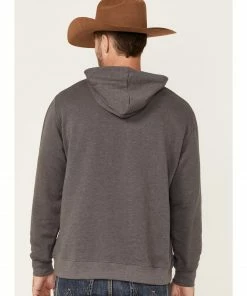 Justin Men's Charcoal Charleston Logo Fleece Hooded Sweatshirt  -Justin Shop 2000363837 022 P4