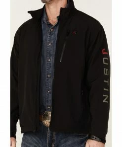 Justin Men's Solid Black Stillwater Logo Sleeve Zip-Front Fleece Jacket 8 Justin Men's Solid Black Stillwater Logo Sleeve Zip-Front Fleece Jacket -Justin Shop 2000363838 001 P3