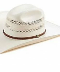 Justin Men's Ivory Garrison Cattleman Vented Straw Western Shirt 