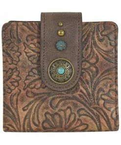 Justin Women's Floral Tooled Wallet Brown