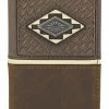 Justin Men's Brown Basket Weave Tooling & Concho Trifold Wallet -Justin Shop 2000372938 200 P1