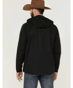 Justin Men's Solid Zip-Front Hooded Rain Jacket  -Justin Shop 2000375867 001 P4