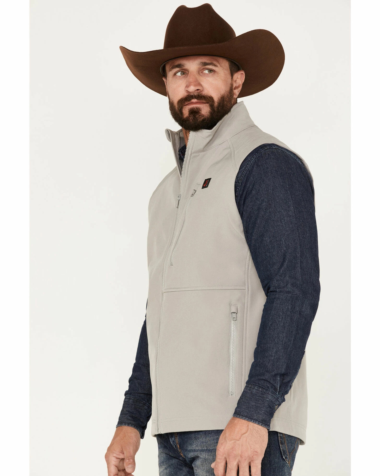 Justin Men's Austin Zip-Front Vest Charcoal 3 Justin Men's Austin Zip-Front Vest Charcoal - Image 2