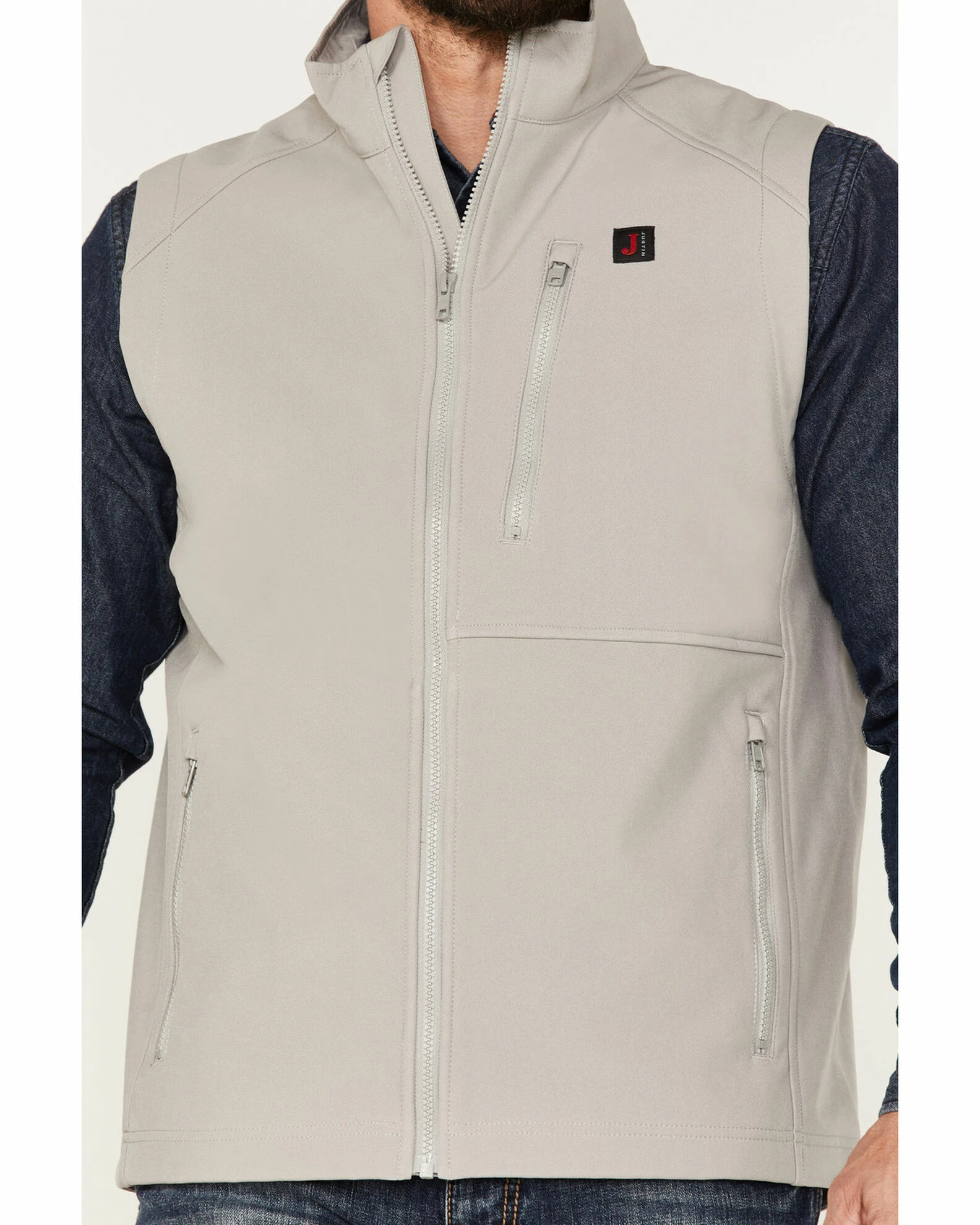 Justin Men's Austin Zip-Front Vest Charcoal 4 Justin Men's Austin Zip-Front Vest Charcoal - Image 3