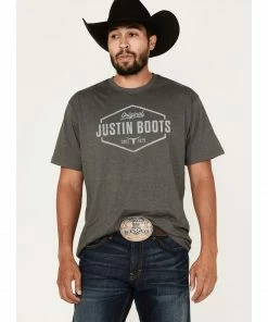 Justin Men's Hexagon Logo Graphic T-Shirt