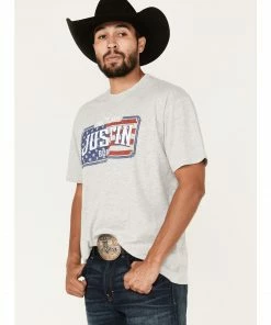 Justin Men's Americana License Plate Graphic T-Shirt