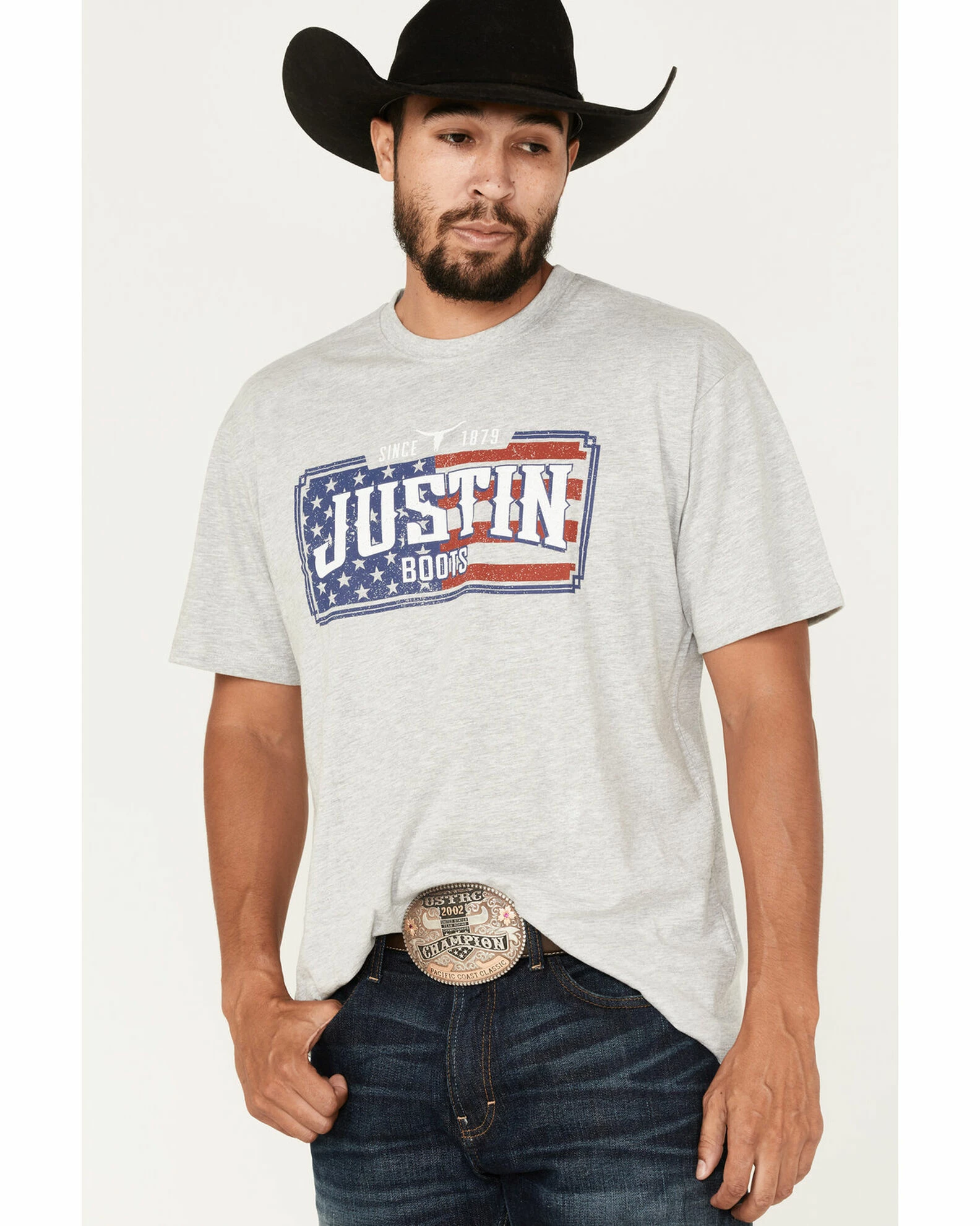 Justin Men's Americana License Plate Graphic T-Shirt 4 Justin Men's Americana License Plate Graphic T-Shirt - Image 2