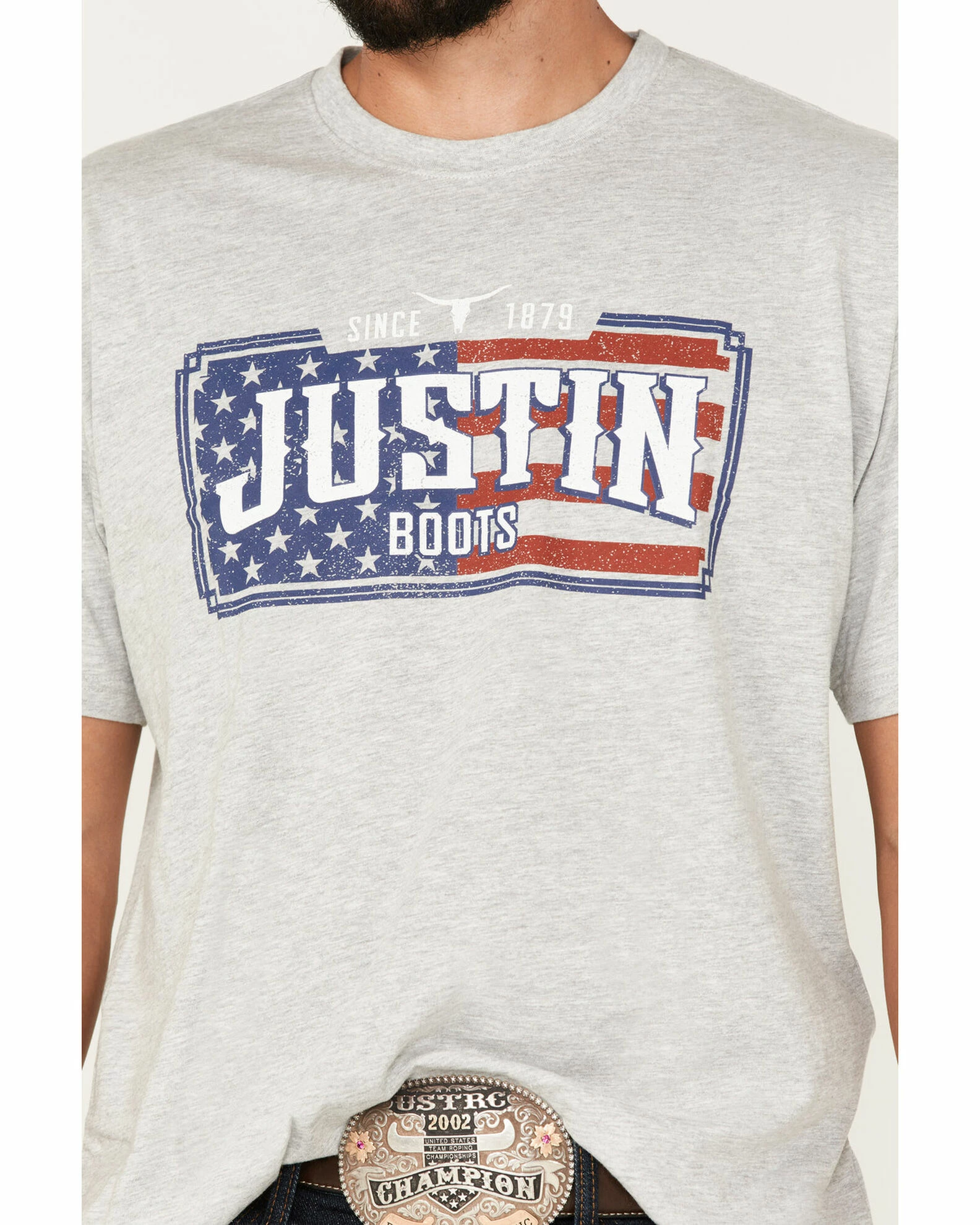 Justin Men's Americana License Plate Graphic T-Shirt 5 Justin Men's Americana License Plate Graphic T-Shirt - Image 3