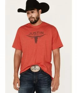 Justin Men's Bull Skull Logo Graphic T-Shirt