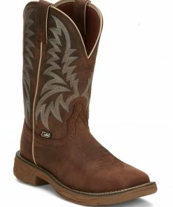 Justin Men's Rush Short Base Performance Western Boots - Wide Square Toe 