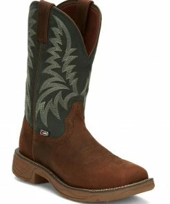 Justin Men's Rush Short Base Performance Western Boots - Wide Square Toe 