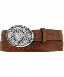 Justin Boots Girl's Western Scroll Heart Belt For Girls' Black 8 Justin Boots Girl's Western Scroll Heart Belt For Girls' Black -Justin Shop 282M12 BR P1 1